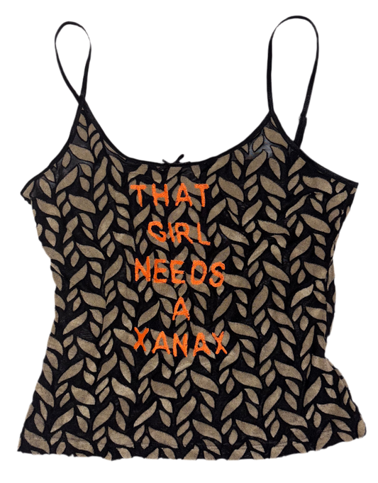 That girl needs a Xanax semi sheer tank S