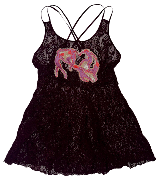 Matjsse dancers lace sheer dress L