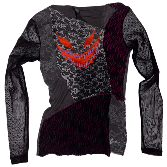 Demon face patchwork top M