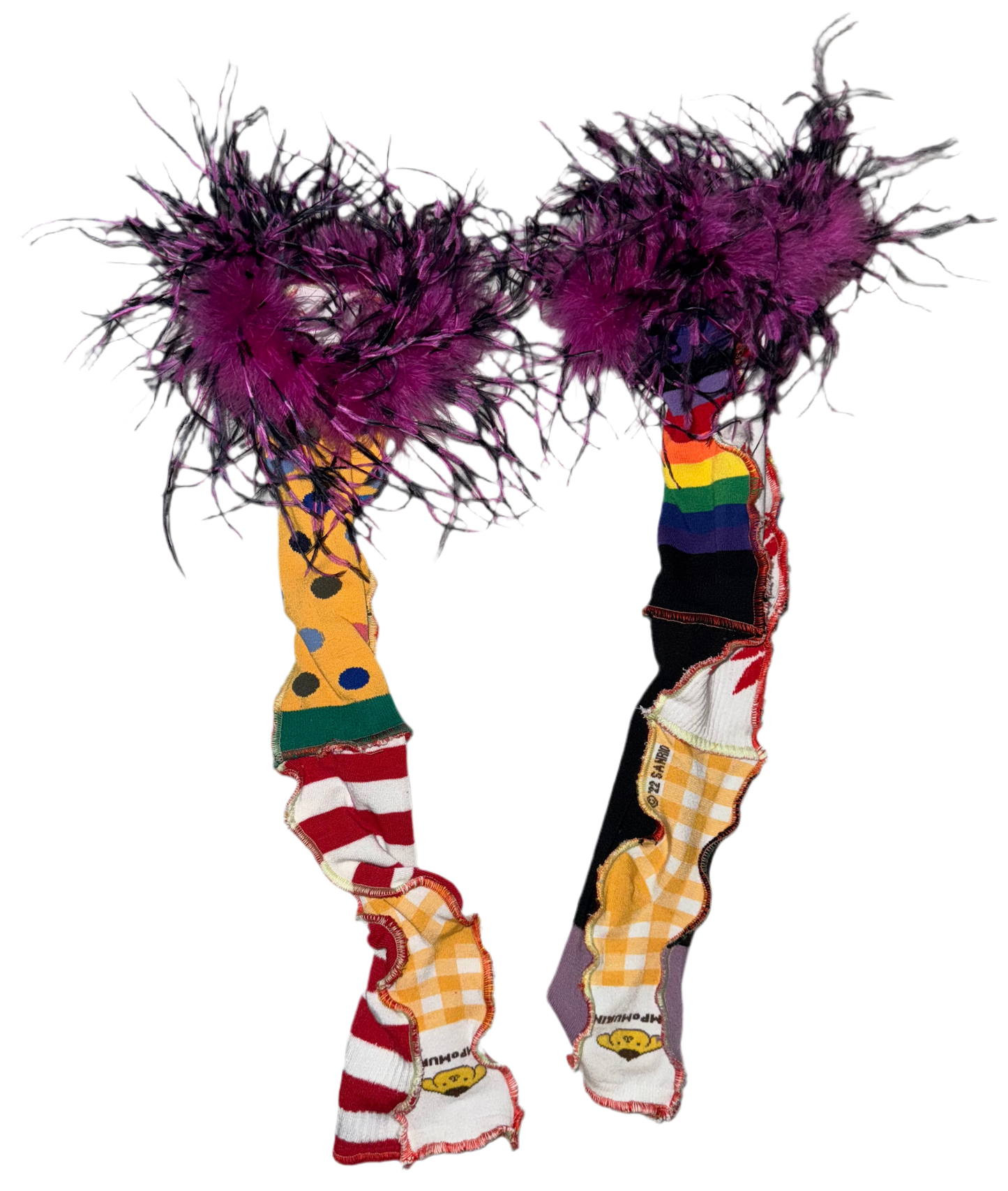 Feather trjm sock arm warmers