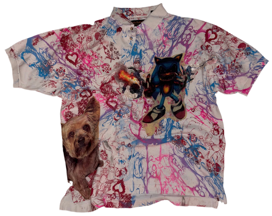 Emo town sonic and sock giger babys and puppy polo XL