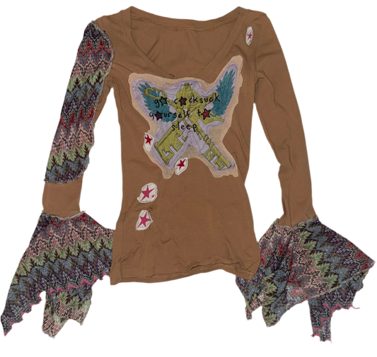 Go cock suck yourself to sleep Shrek guardian of the keys bell sleeve top S