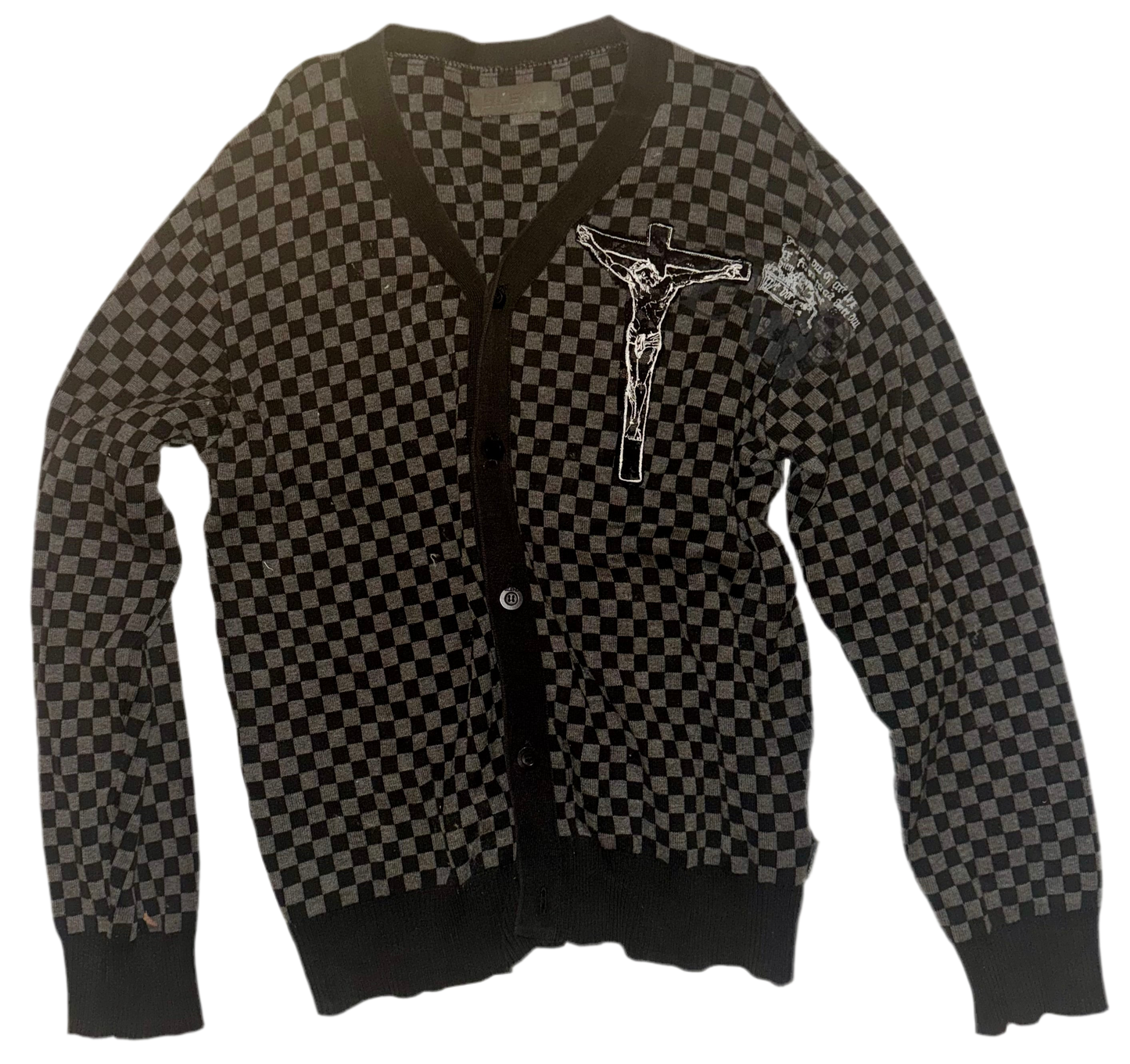 Jesus Christ on a cross cardigan L