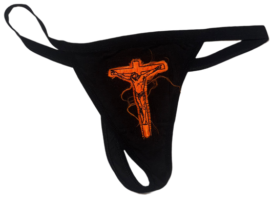 Jesus Christ on a cross pocket thong