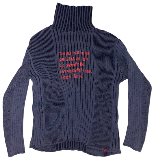 chew your meat ribbed turtle neck M