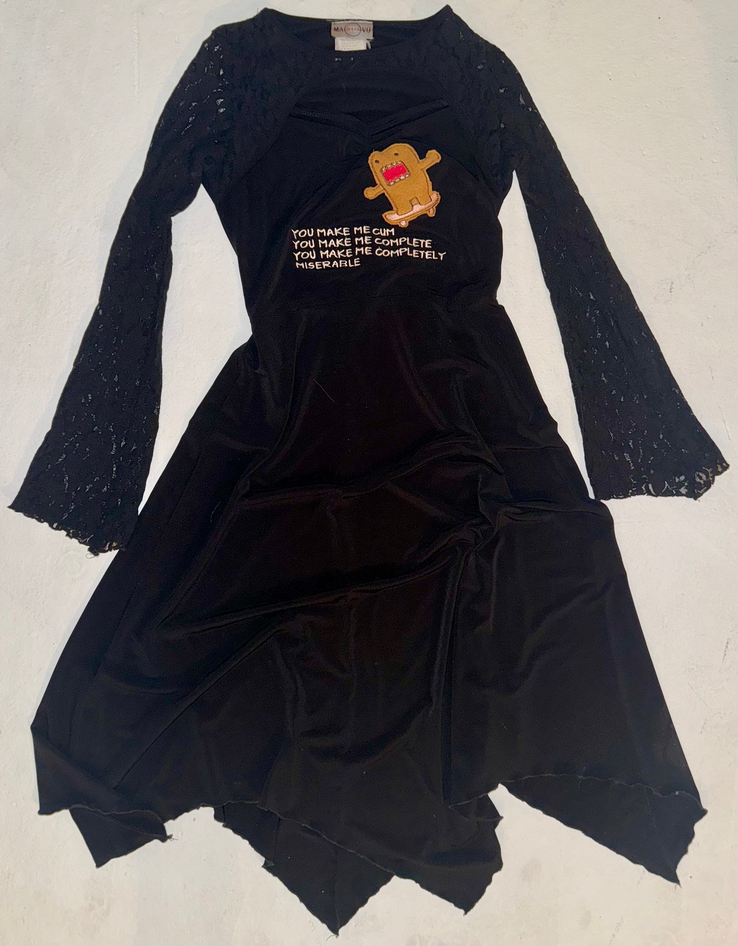 You make me cum plete ly miserable dress peek a boo cleavage lace top attached M