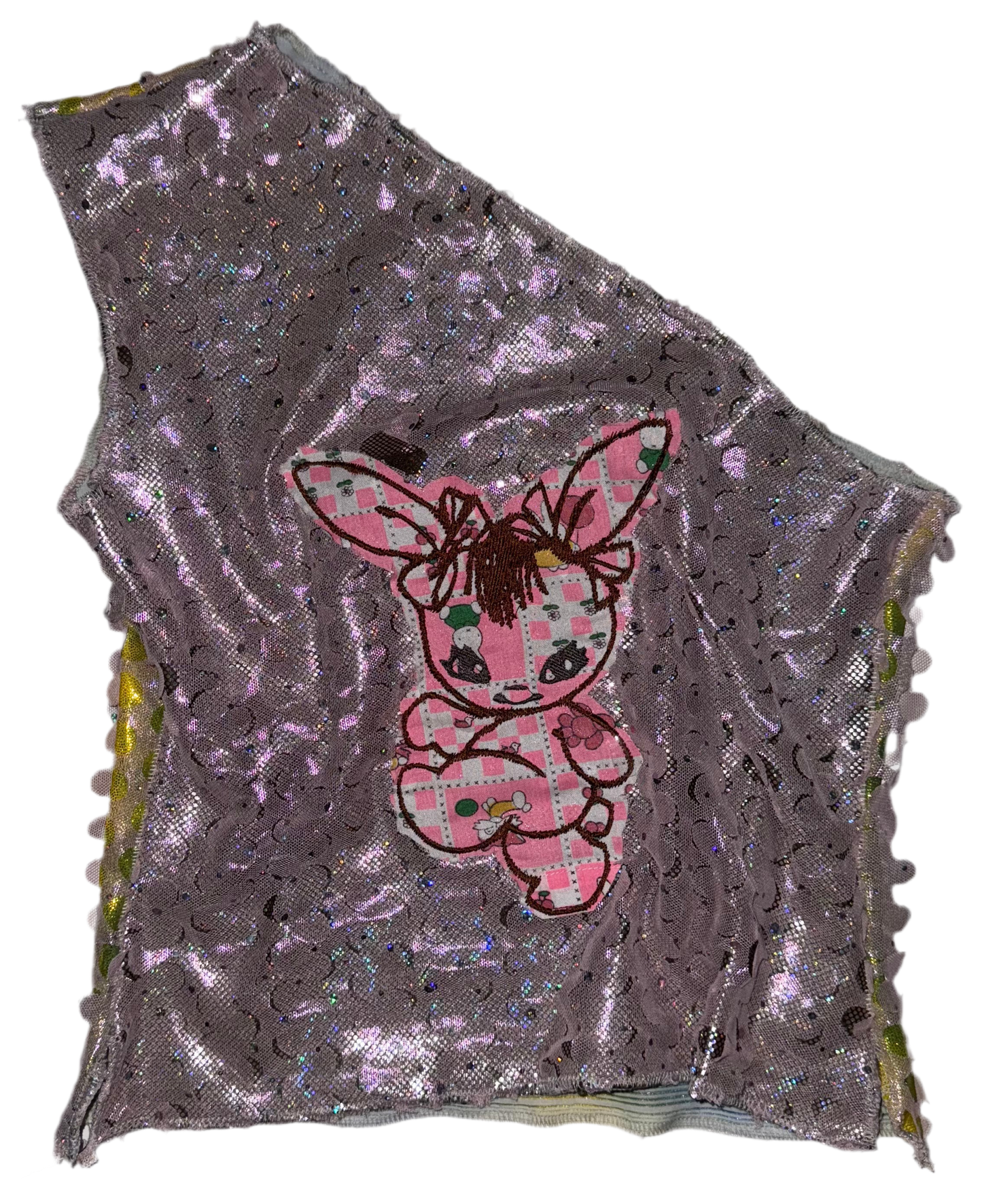 ancient bunny one shoulder tank S