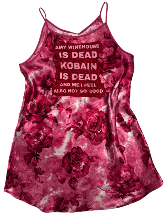 Amy winehouse is dead floral silky dress M