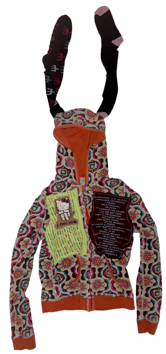 I feel sick everythjng is invented super cunt sock hoodie XS