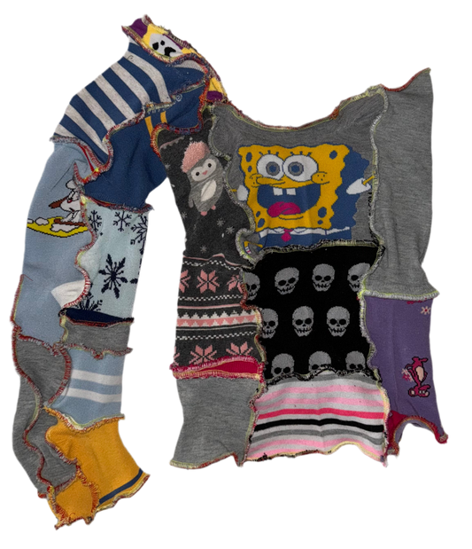 Sponge bob one shoulder sock tank S