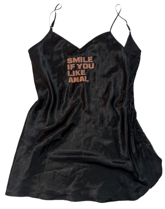 Smile if you like anal silky dress M