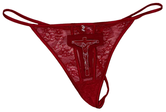Jesus Christ on a cross thong XL
