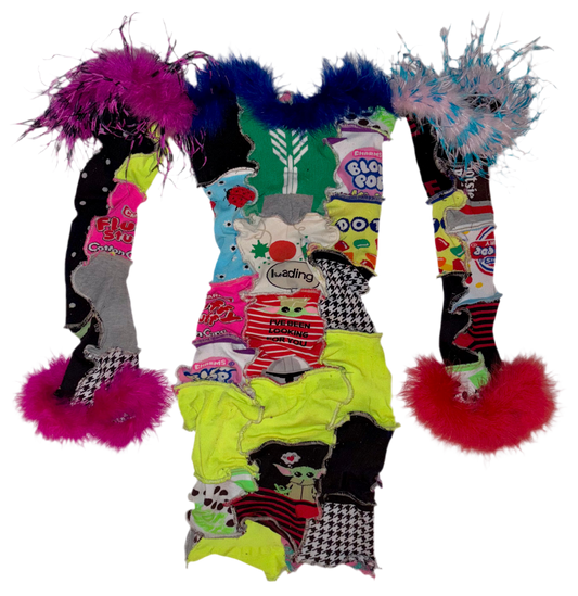 Feather trjm sock dress M
