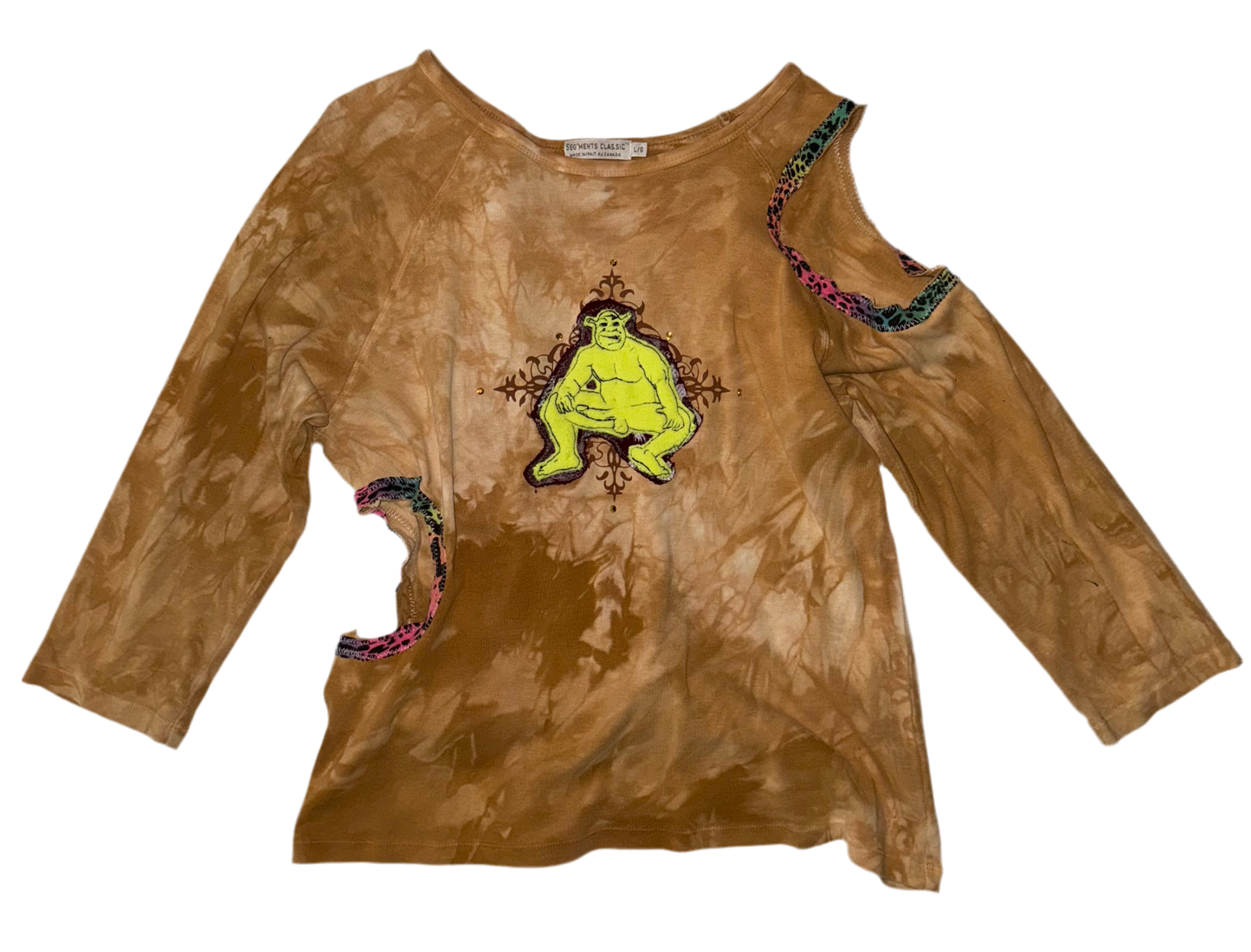 Shrekxy ogre cut out tye dye top L