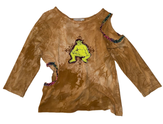 Shrekxy ogre cut out tye dye top L