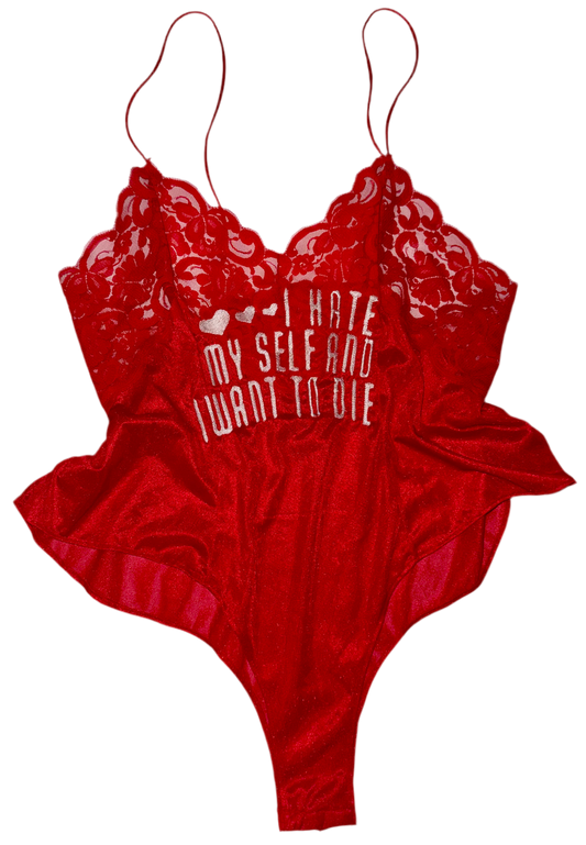 I hate myself and want to die onesie M