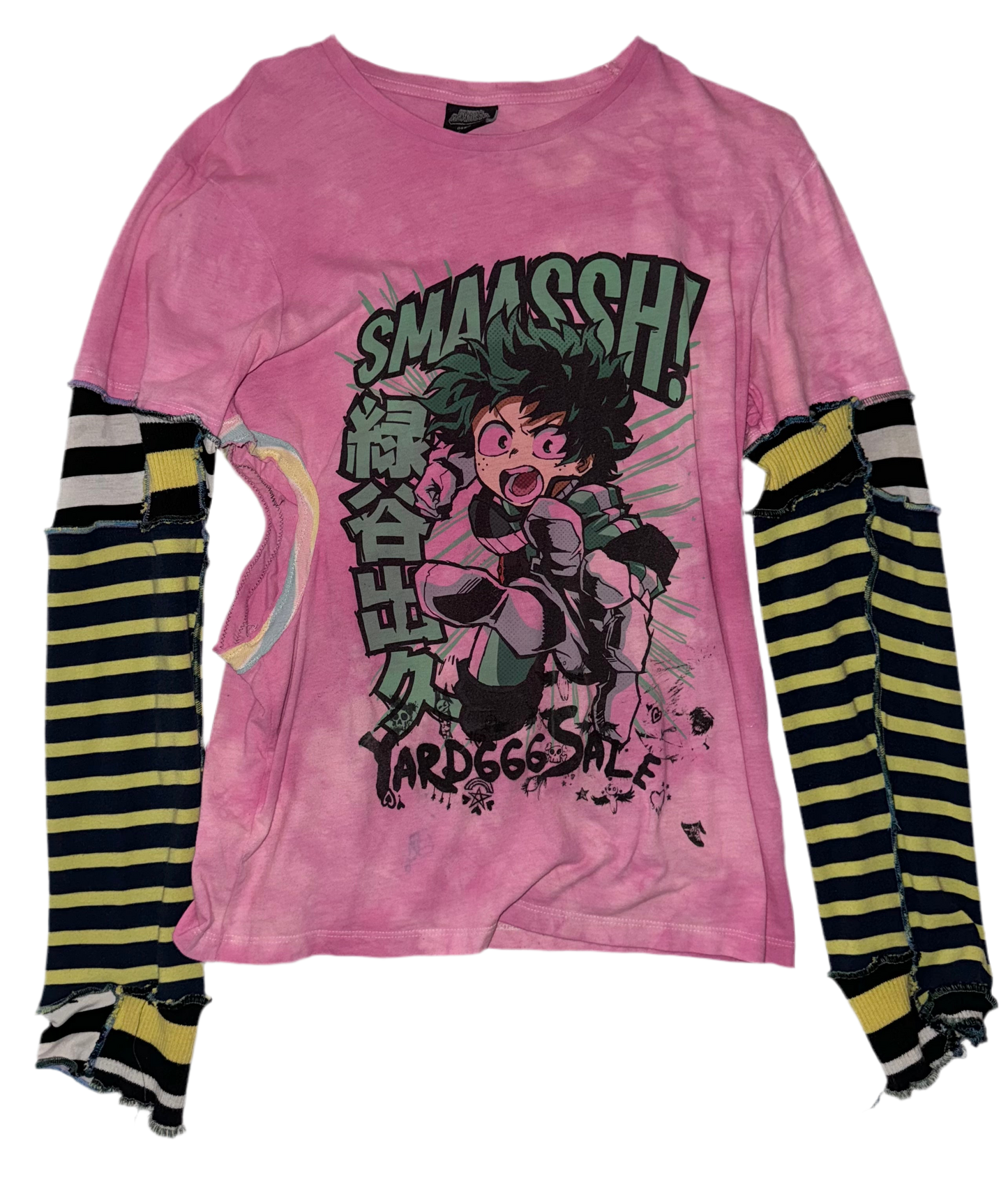 Smash anime cut out t shirt with attached sleeves M