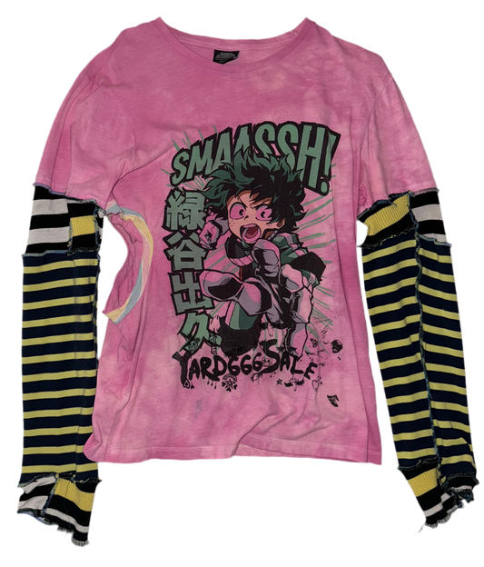 Smash anime cut out t shirt with attached sleeves M