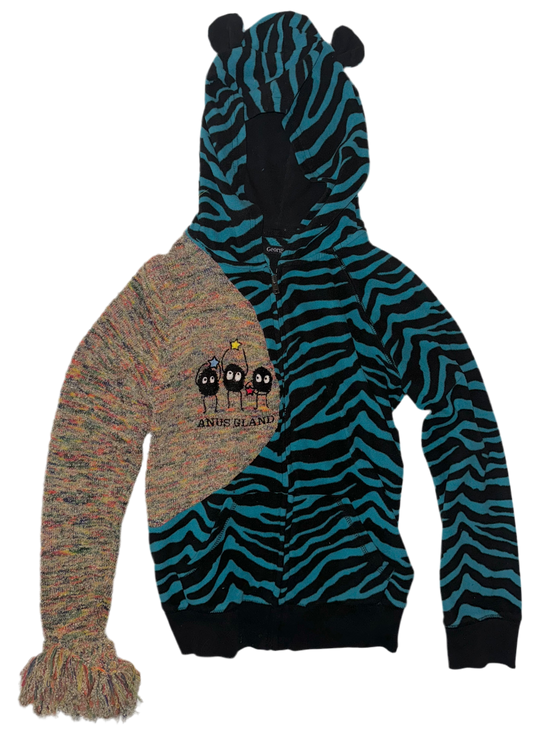 Anal gland sprites zebra bear hoodie S