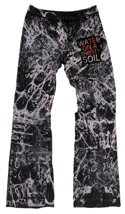 Giger screaming babies water on a thirsty soil satin pants S