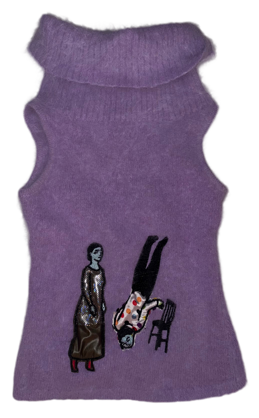 Kershisnik fuzzy mohair turtle neck tank S