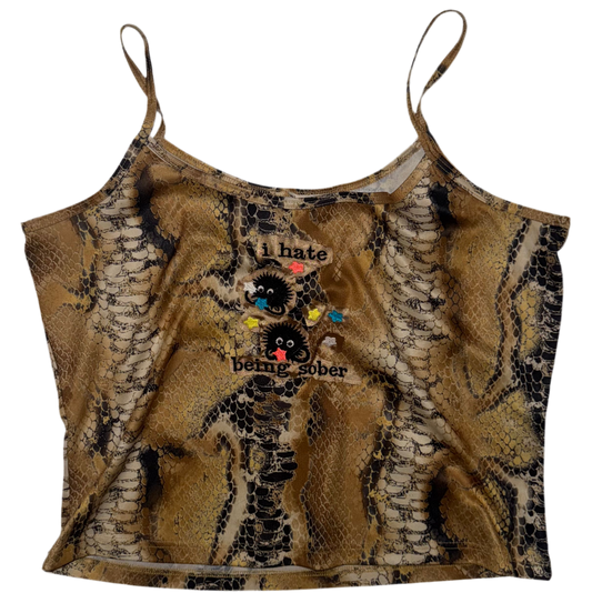 I hate being sober snake skin tank L