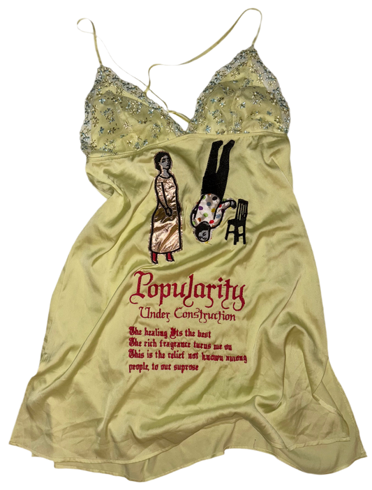 Popularity under construction silky dress S