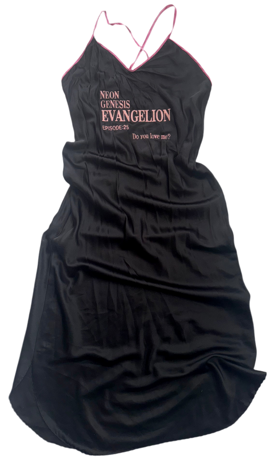 Neon Evangelion silky maxi dress M