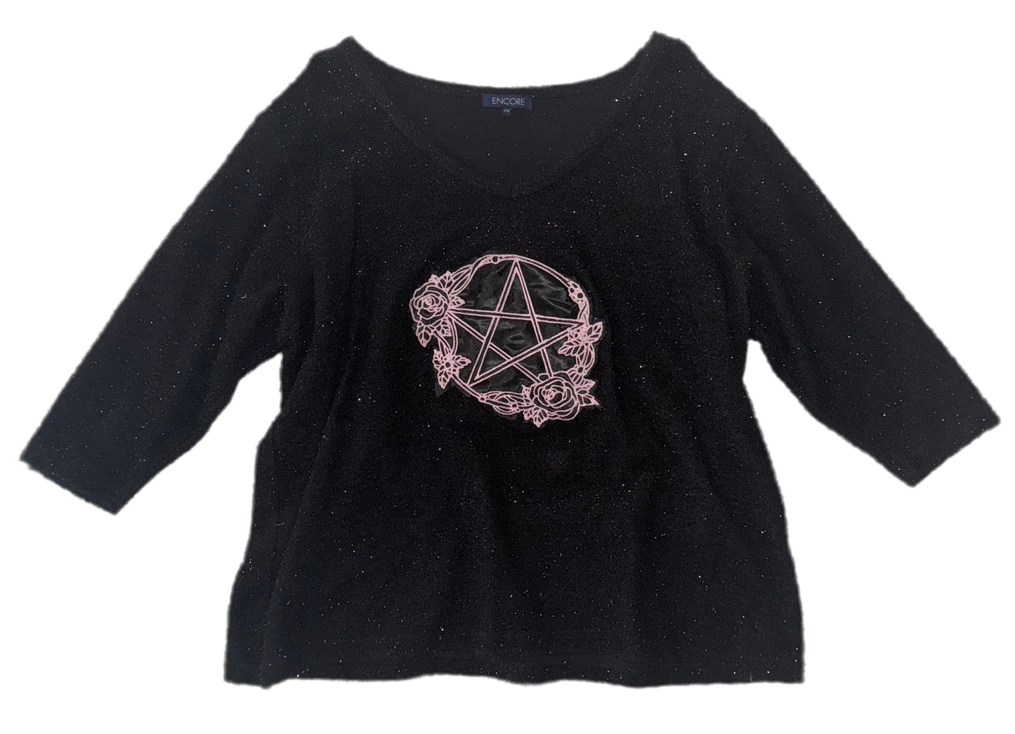 Pentacle glitter fuzzy top 2XL