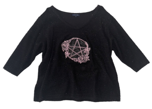 Pentacle glitter fuzzy top 2XL