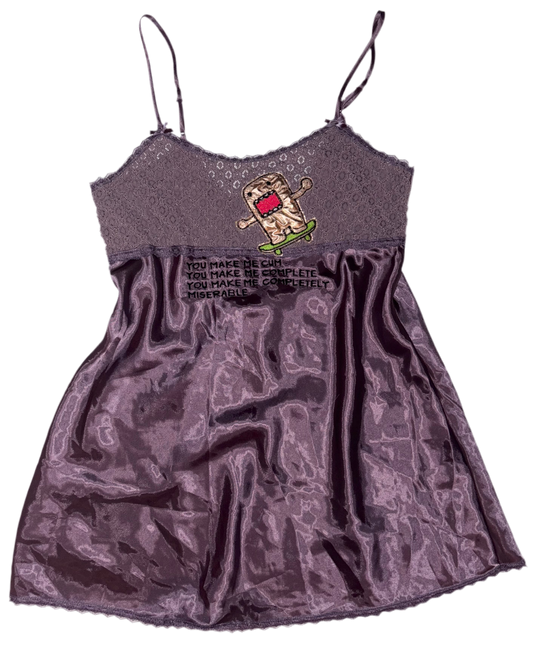 You make me cum plete ly miserable silky dress L