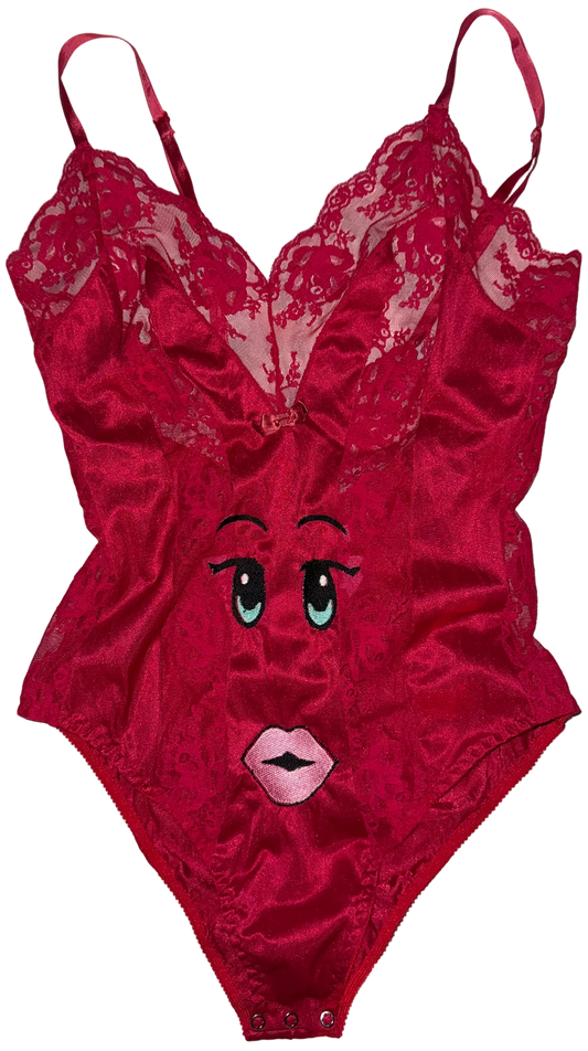 Nitty lace sheer onesie M