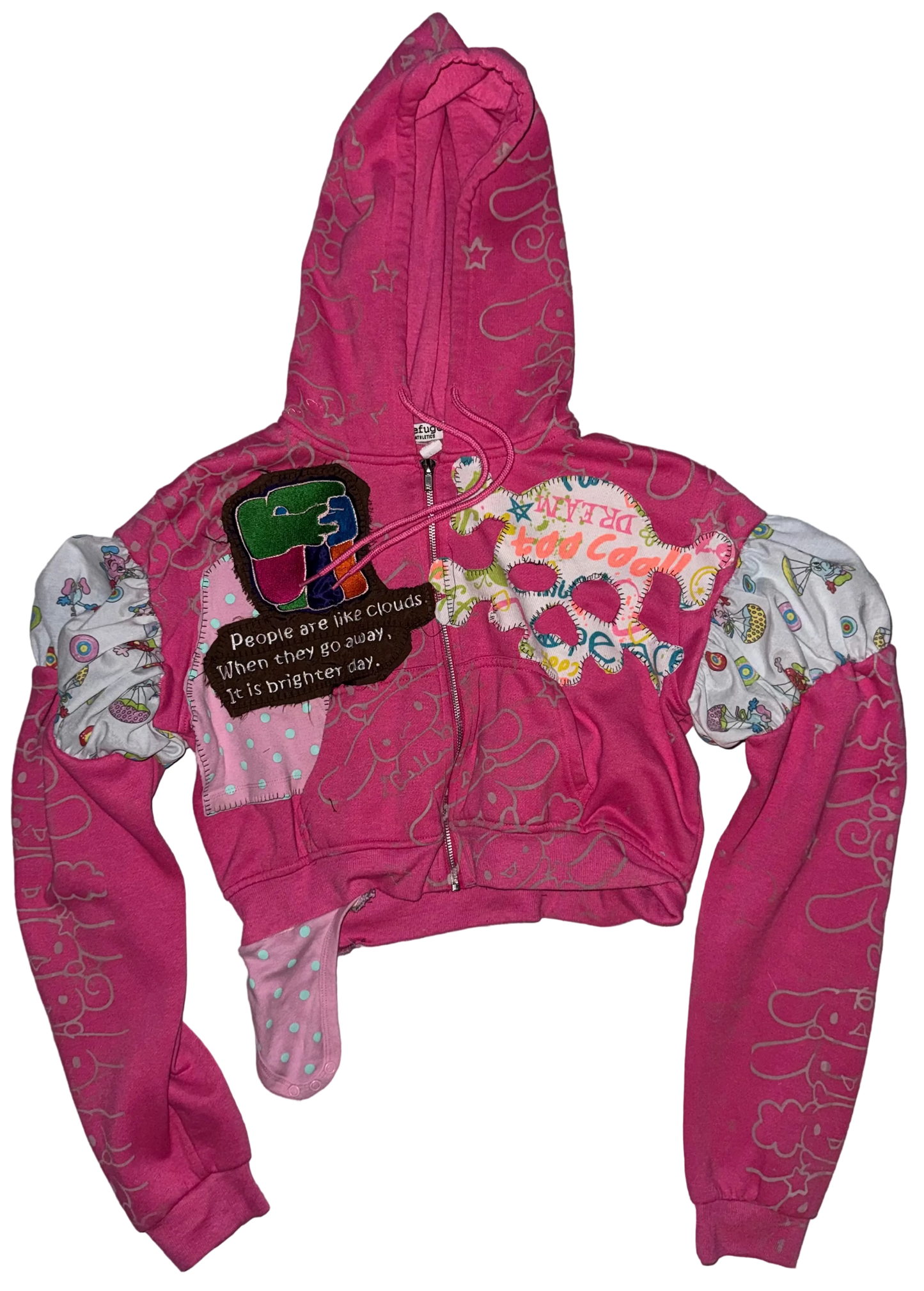 People are like clouds cropped hoodie M