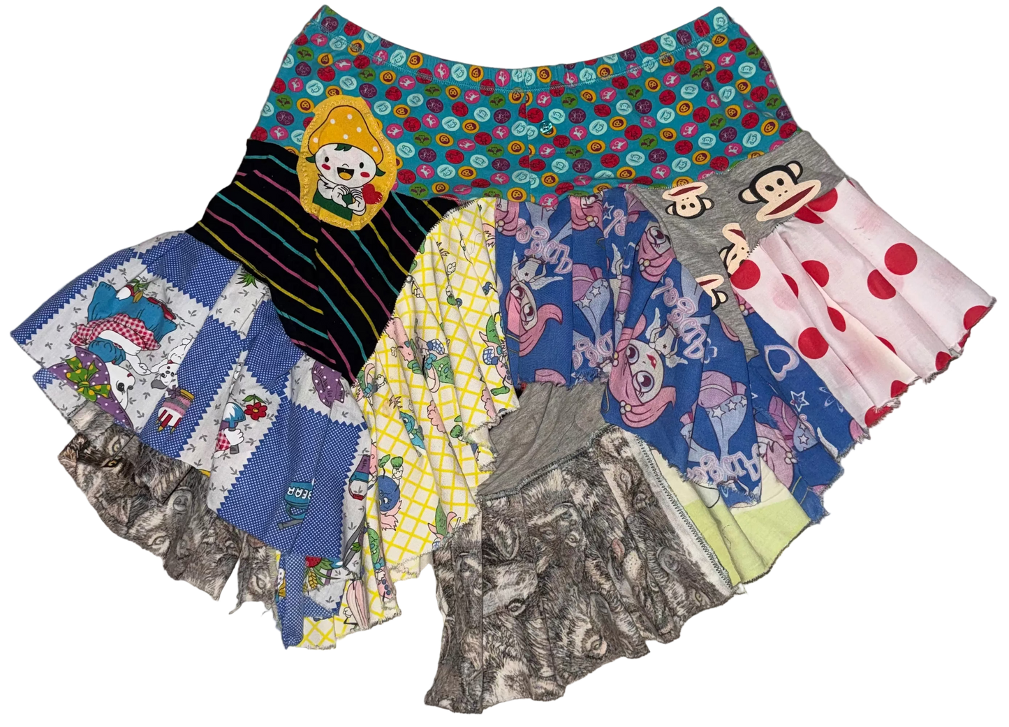 Ruffled patchwork skirt L