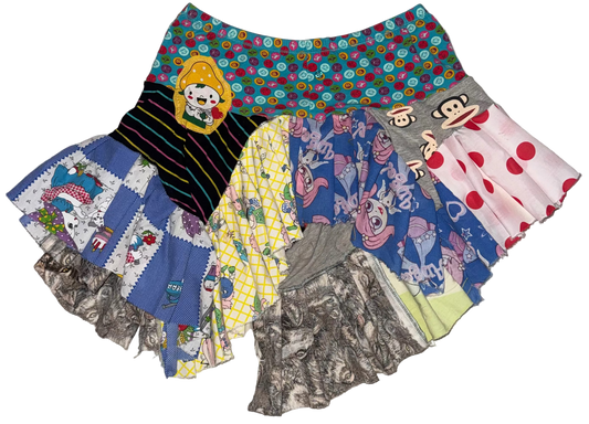 Ruffled patchwork skirt L