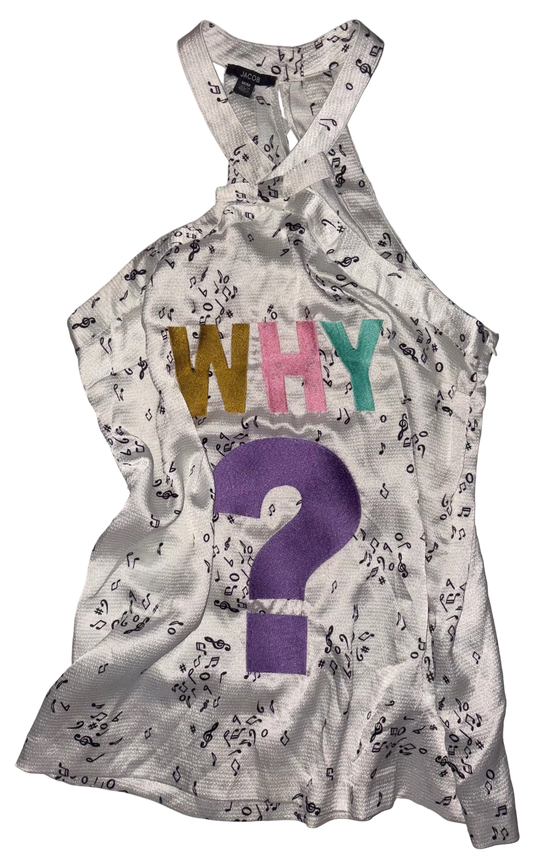 WHY? musical notes silky halter top M