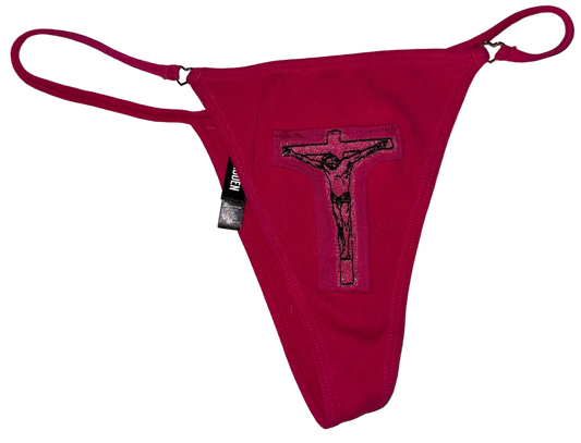 Jesus Christ on a cross hidden pocket thong M