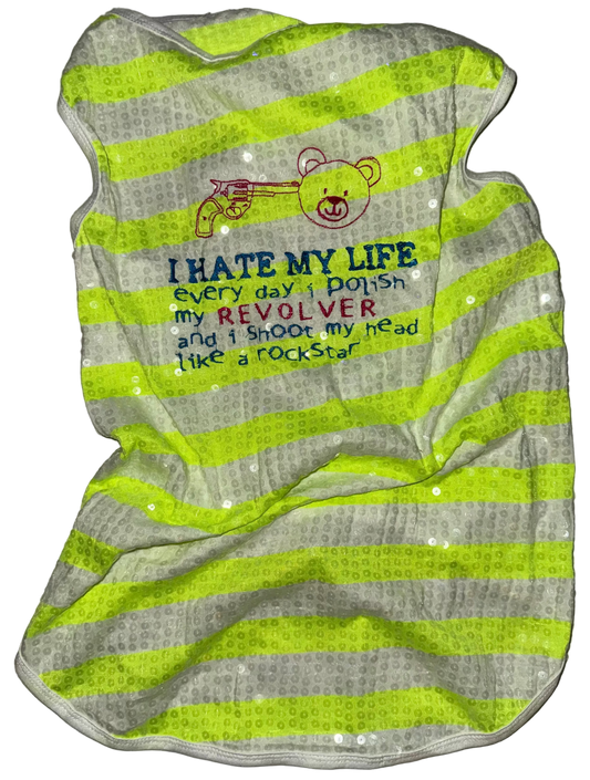 I hate my life sequin top S