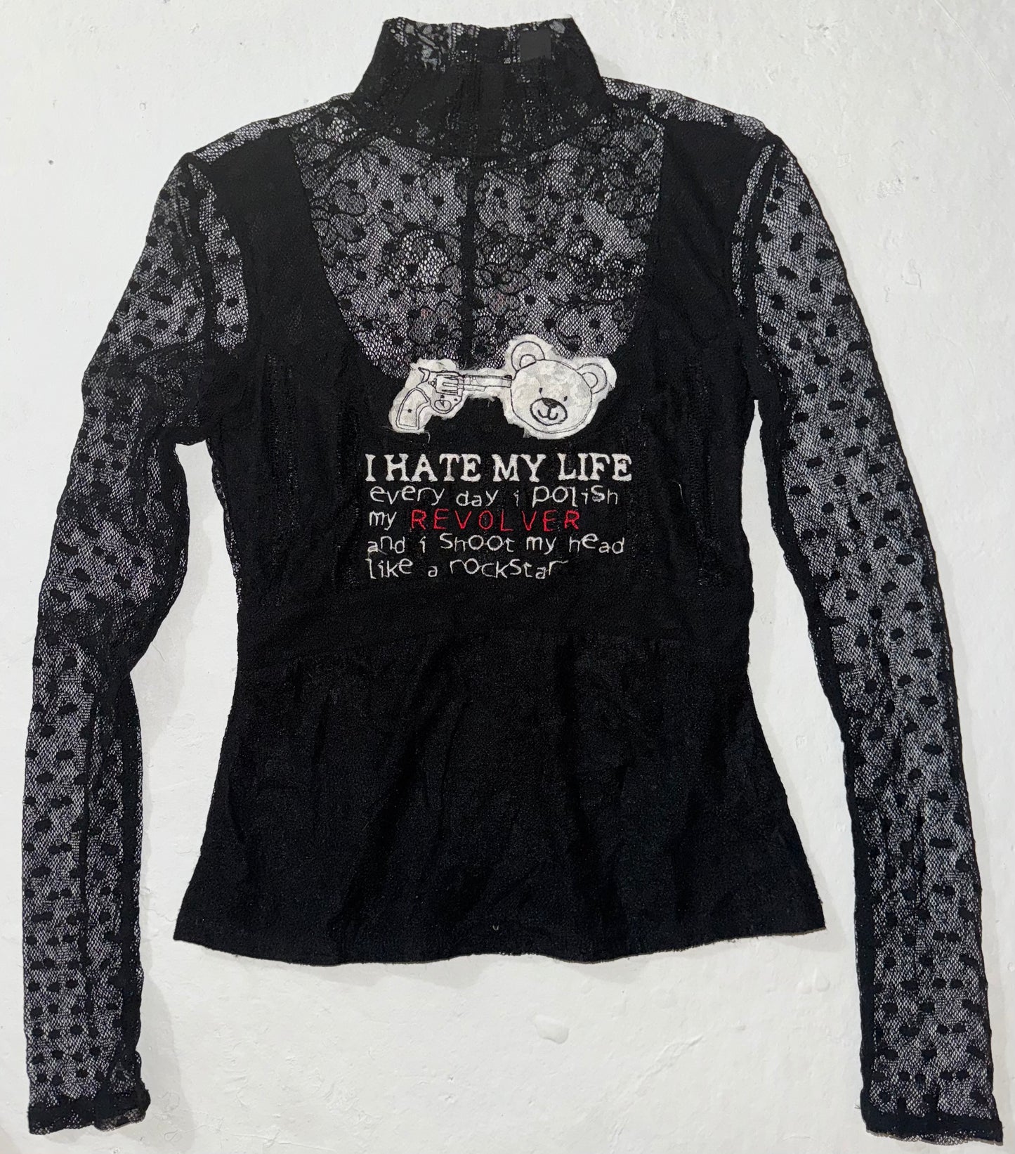 I hate my life lace top S