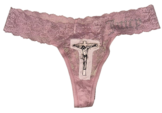 Jesus Christ on a cross pocket juicy thong XL