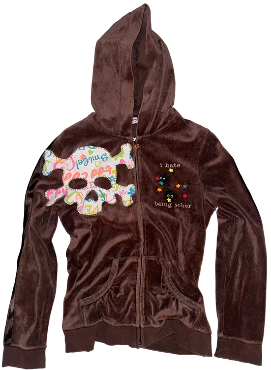 I hate being sober plush hoodie M