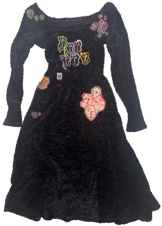 Matjsse faces fuzzy maxi gown M