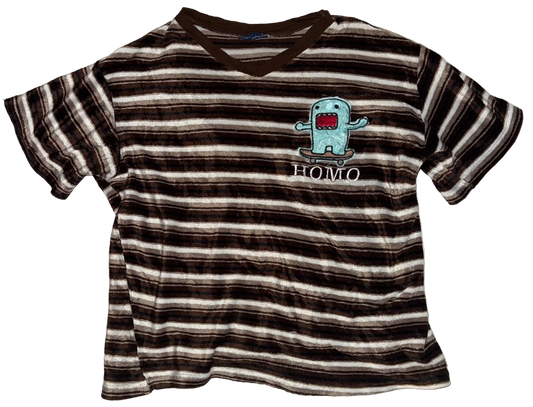 HOMO plush striped top S