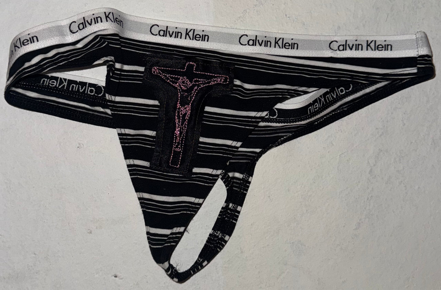 Jesus Christ on a cross thong M