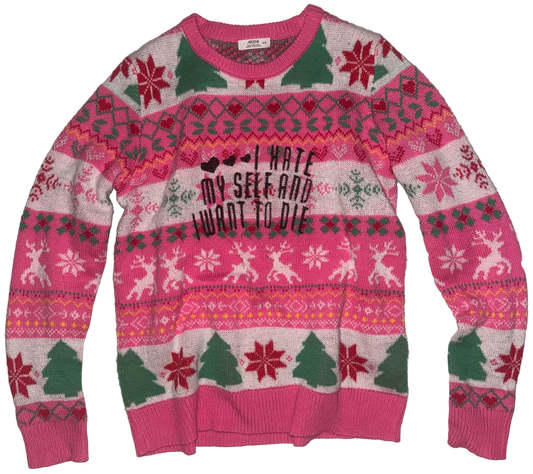 I hate myself and want to die sweater M
