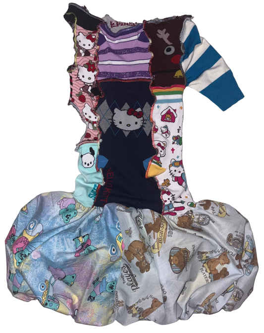 Assymetrixal cut out Sock dress with poof skjrt S