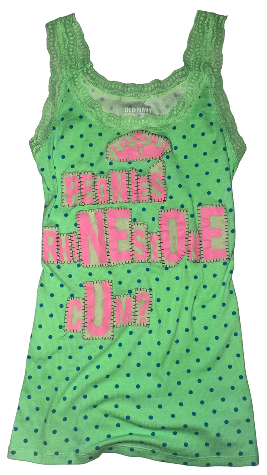 Peonies rhinestone cum? Tank M