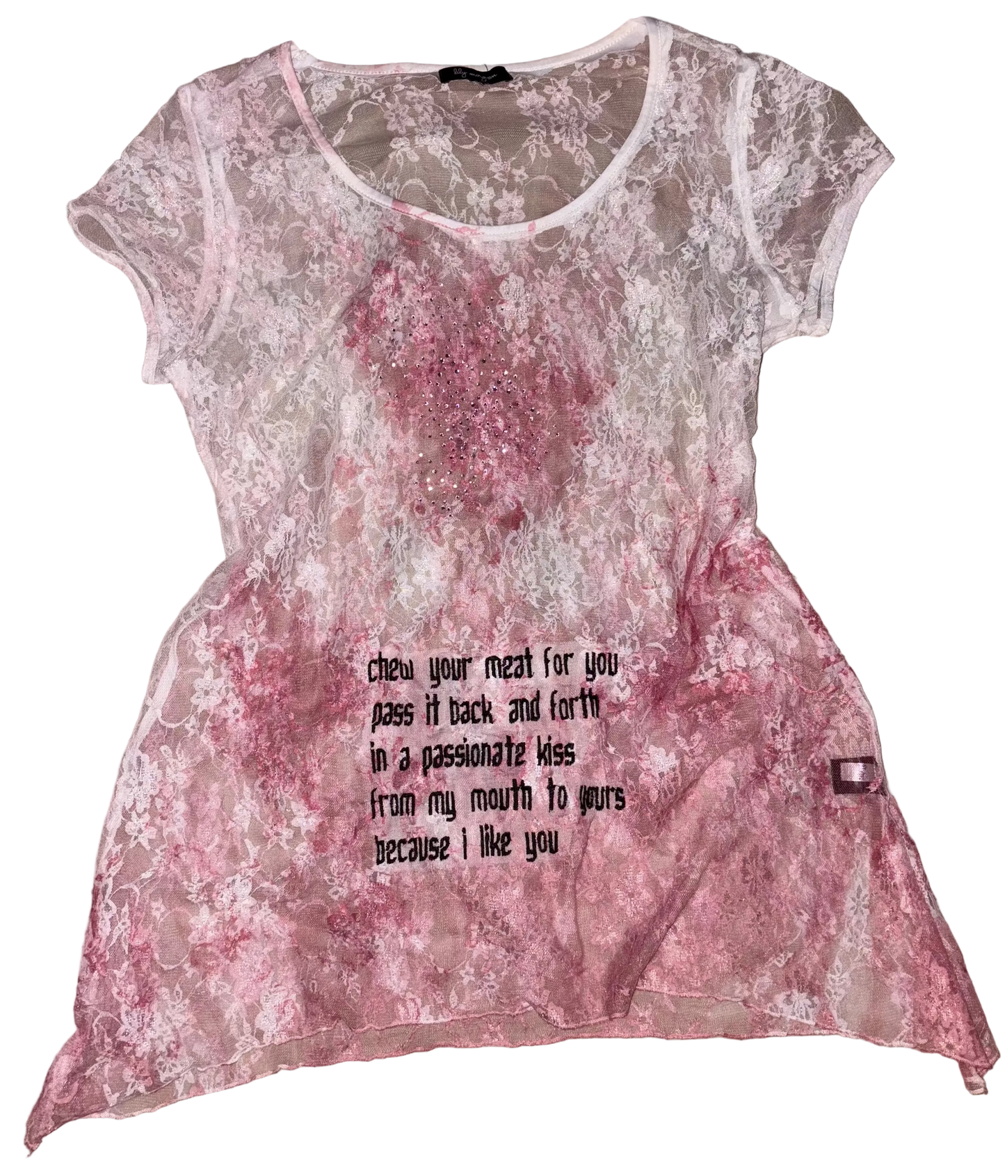 Chew your meat back and forth sheer lace mini dress XL