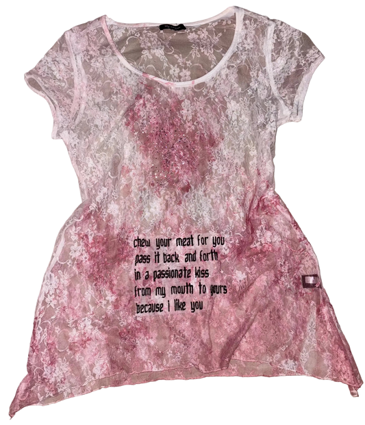 Chew your meat back and forth sheer lace mini dress XL