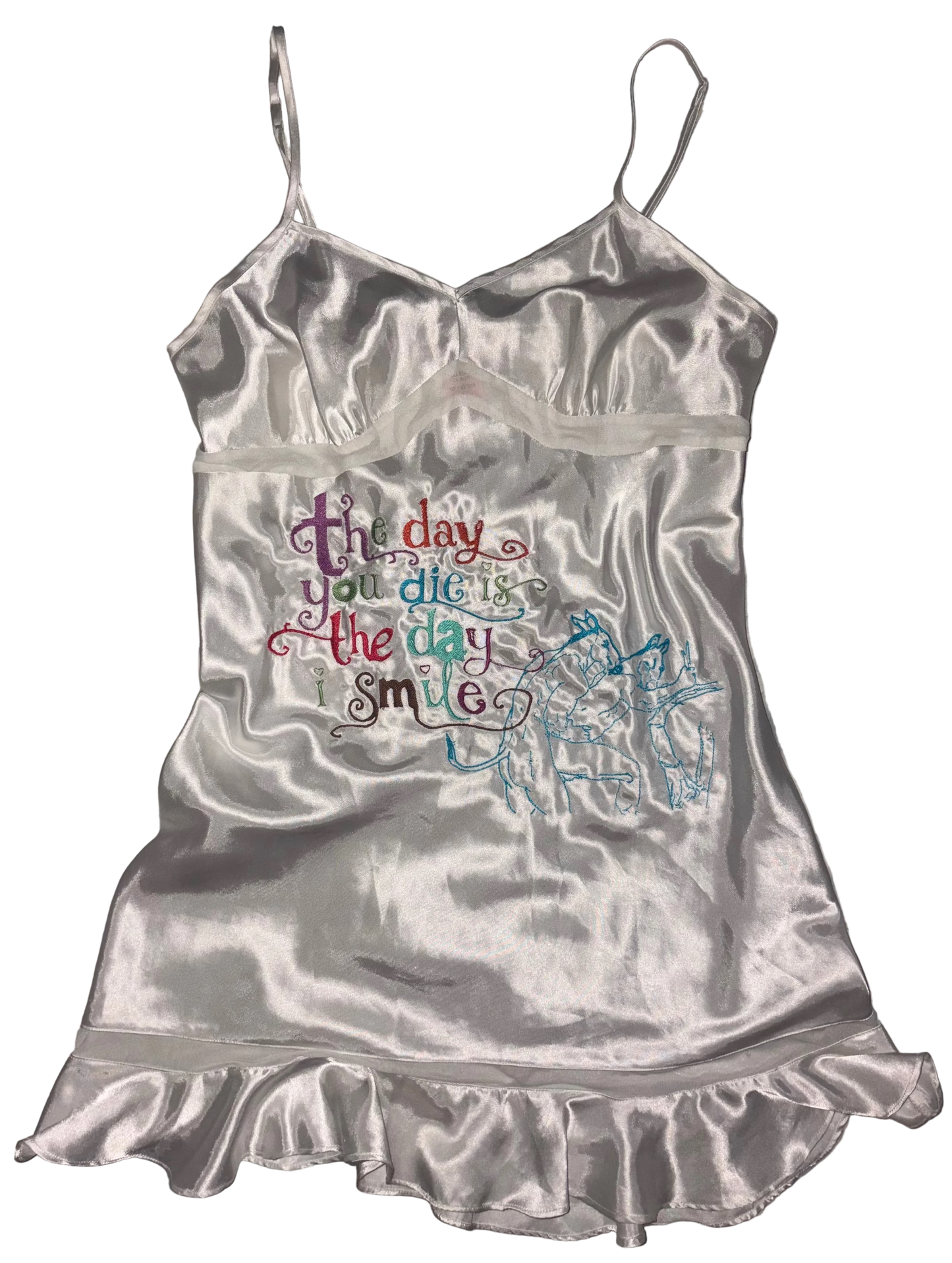 The day you die is the day I smile horse love silky dress M